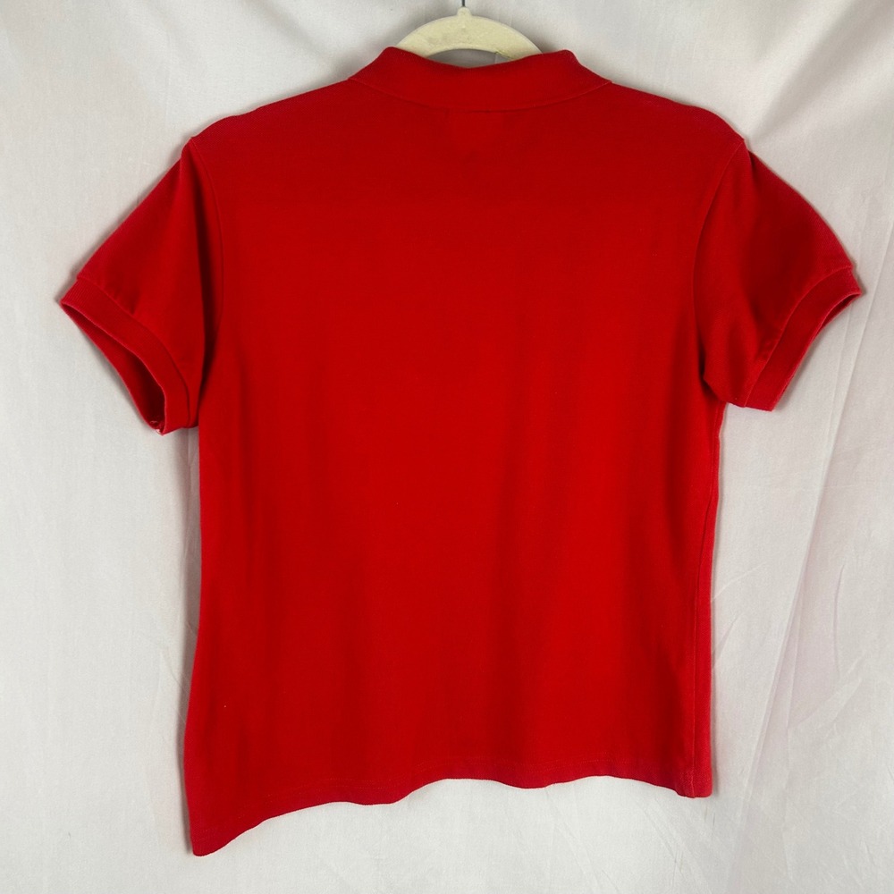 Lacoste Womens Red Cotton Pique Short Sleeve Polo Shirt Size 40 Medium Crocodile - Picture 6 of 8